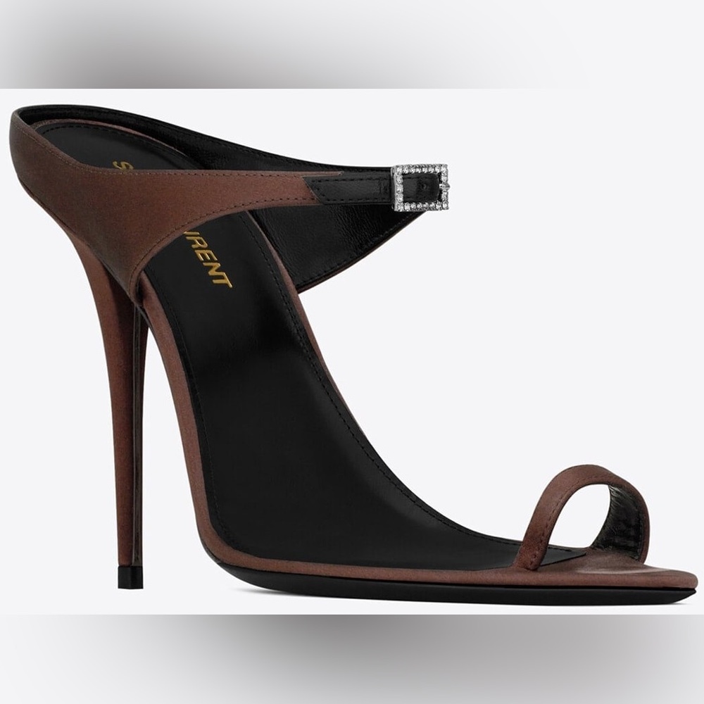 SAINT LAURENT Dive 110 Satin Mules – Size 37 – Brand New, Full Set - Picture 5 of 16